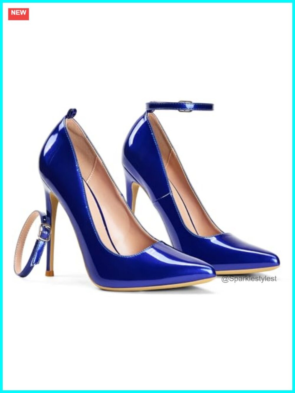 Women's Pointy Toe Stiletto Pumps Adjustable Buckle Two-Way Heels